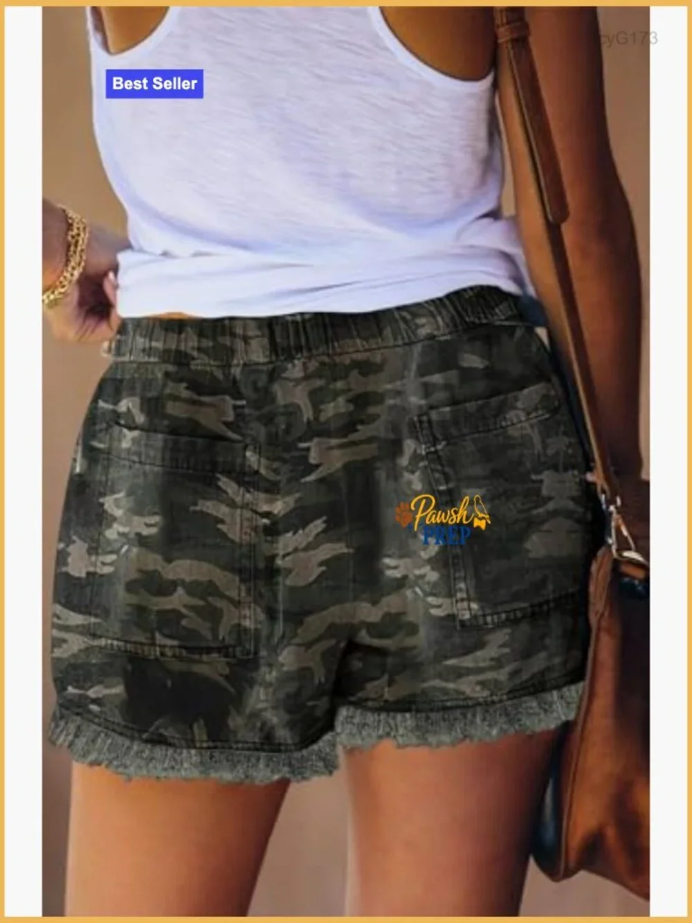 High Waisted Denim Shorts with Pockets Casual Summer Elastic